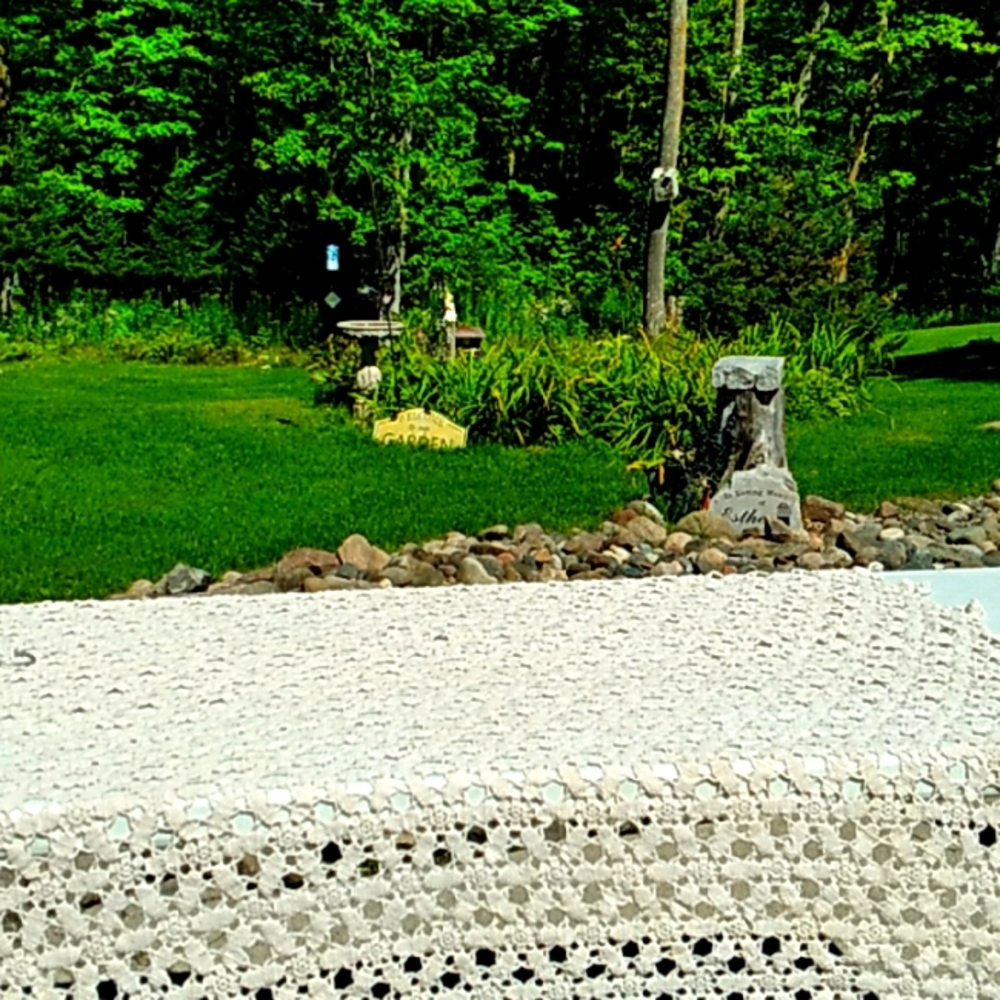 Hand Crochet Tablecloth Ecru EUC  Square Vintage GUARANTEE YOU'LL LOVE